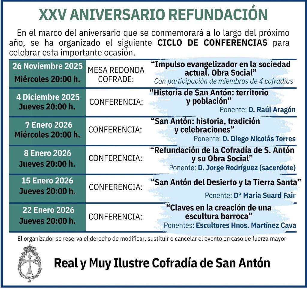 Conferencias Cofradía XXV aniversario