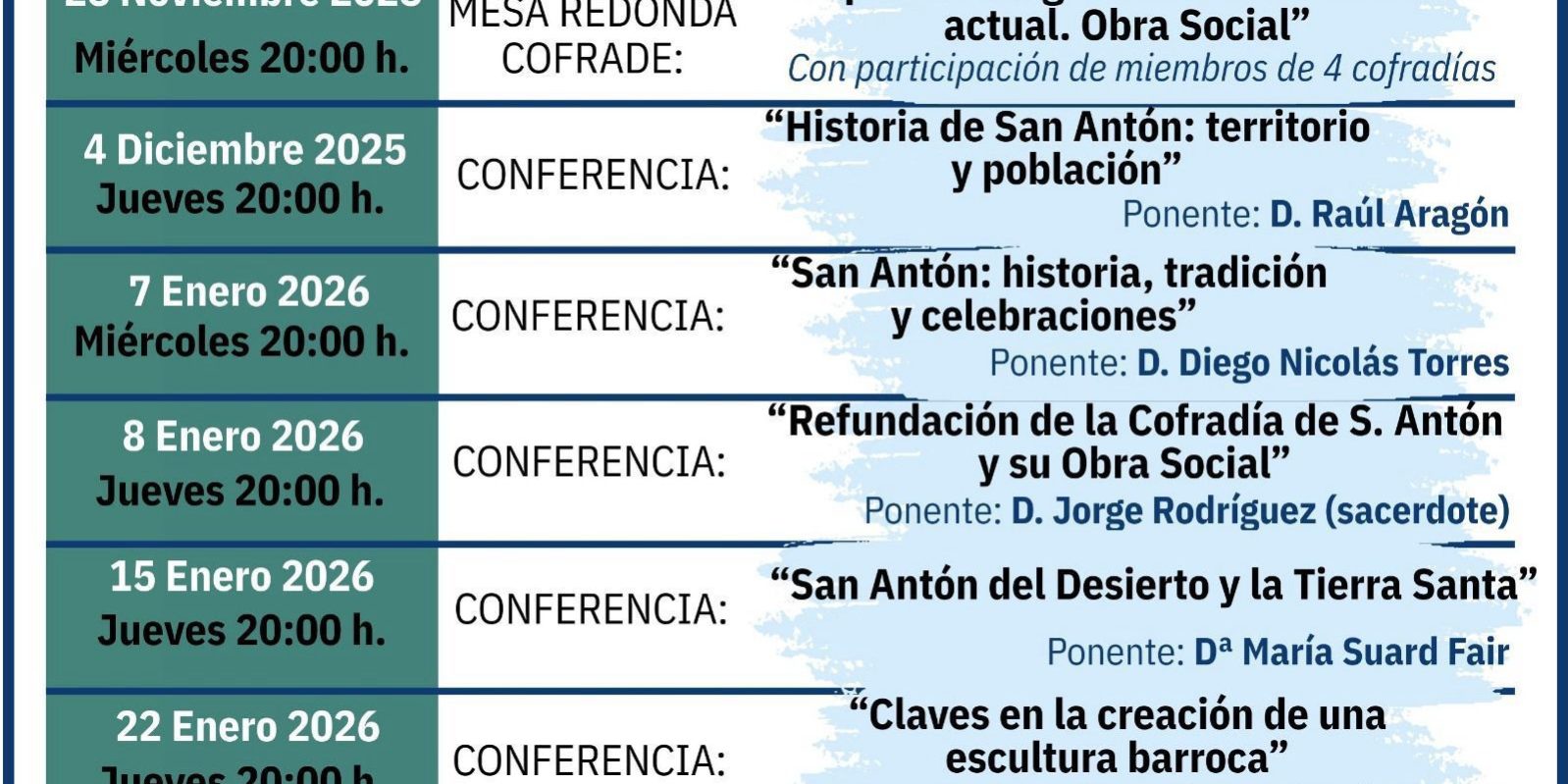 Conferencias Cofradía XXV aniversario